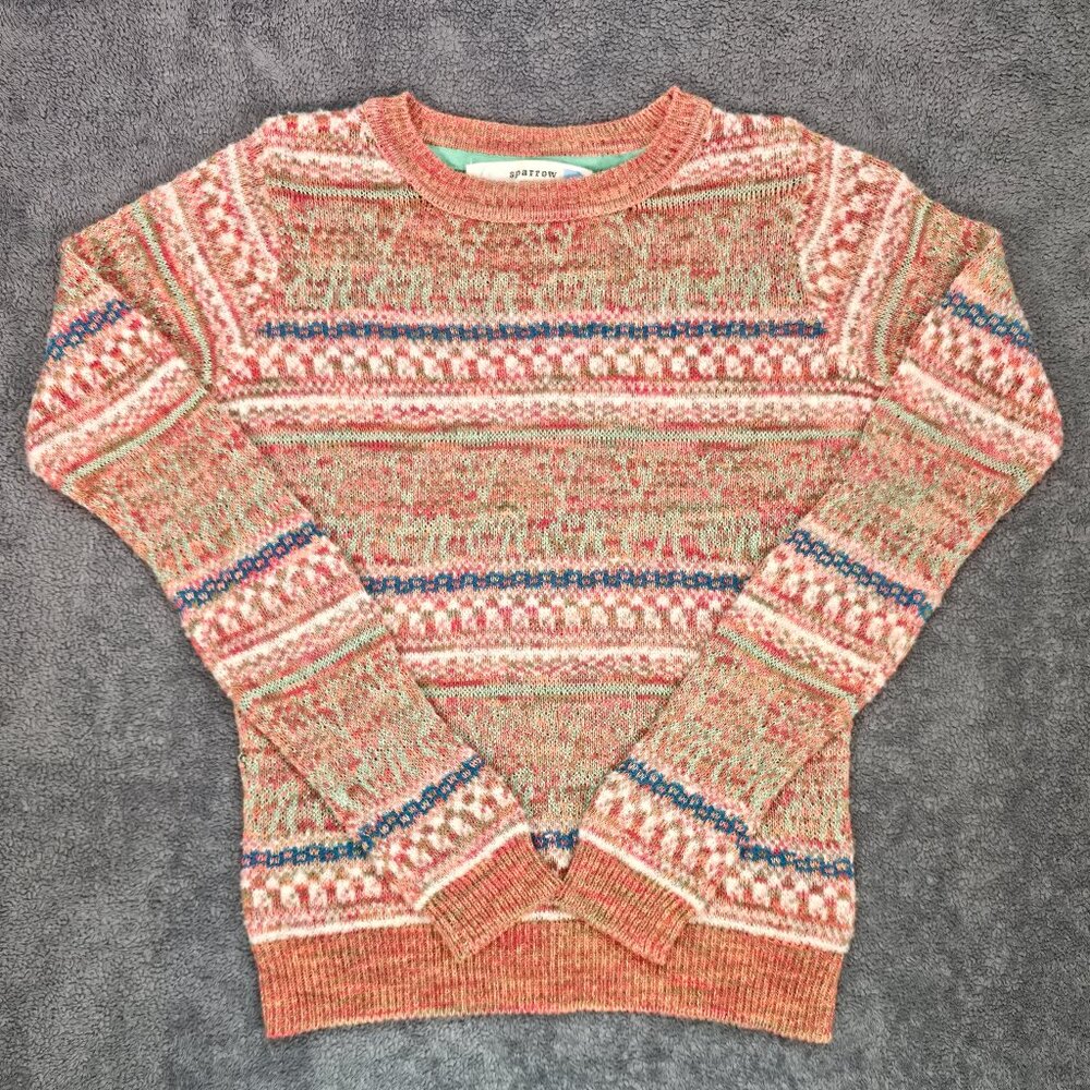 Sparrow Fair Isle Sweater XS Multicolor Cotton Blend